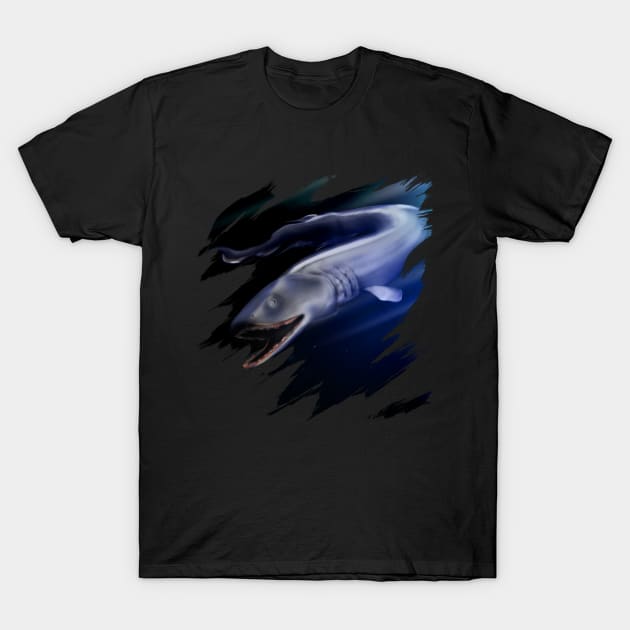 Frilled shark wall art T-Shirt by AdishPr